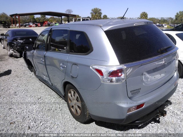 JA4AD2A3XEZ009864 - 2014 MITSUBISHI OUTLANDER ES SILVER photo 3