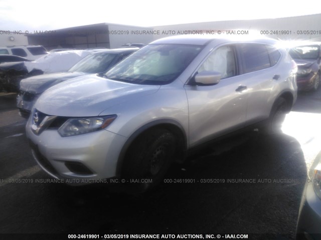 KNMAT2MT3GP601979 - 2016 NISSAN ROGUE S/SL/SV SILVER photo 2