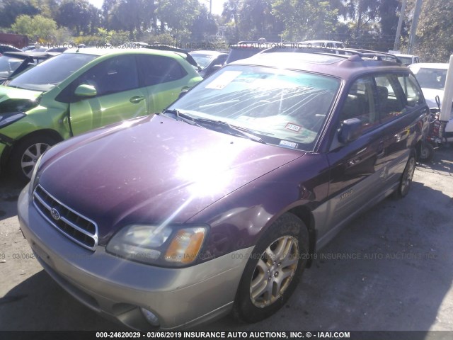 4S3BH686517678121 - 2001 SUBARU LEGACY OUTBACK LIMITED MAROON photo 2