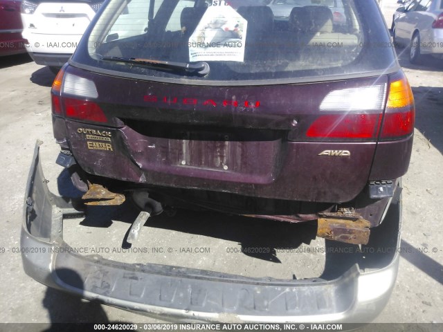 4S3BH686517678121 - 2001 SUBARU LEGACY OUTBACK LIMITED MAROON photo 6