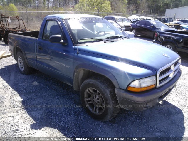 1B7FL16X62S638045 - 2002 DODGE DAKOTA SXT BLUE photo 1