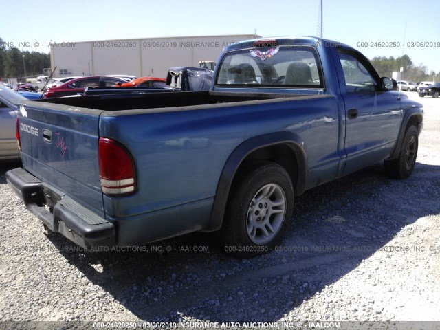 1B7FL16X62S638045 - 2002 DODGE DAKOTA SXT BLUE photo 4