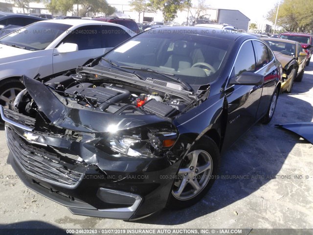 1G1ZB5ST8HF291404 - 2017 CHEVROLET MALIBU LS BLACK photo 2