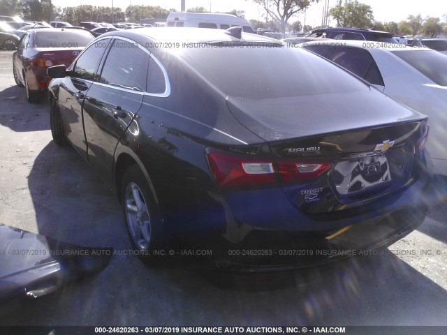 1G1ZB5ST8HF291404 - 2017 CHEVROLET MALIBU LS BLACK photo 3