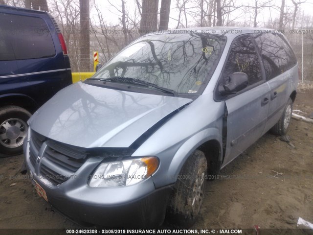 1D4GP25B16B503536 - 2006 DODGE CARAVAN SE BLUE photo 2