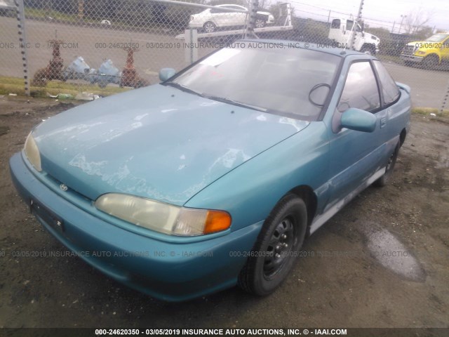 KMHVE32N5RU207180 - 1994 HYUNDAI SCOUPE LS GREEN photo 2