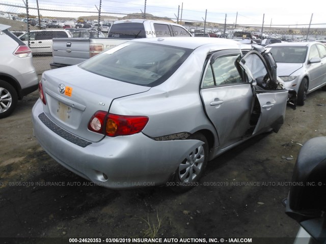 1NXBU4EE5AZ215369 - 2010 TOYOTA COROLLA S/LE/XLE SILVER photo 4