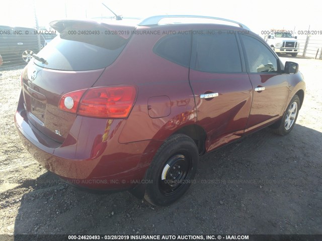 JN8AS5MT5AW010185 - 2010 NISSAN ROGUE S/SL/KROM RED photo 4