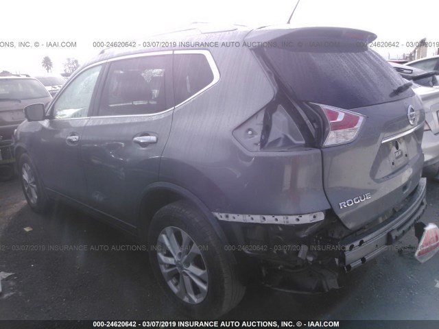 KNMAT2MT2FP503766 - 2015 NISSAN ROGUE S/SL/SV GRAY photo 3