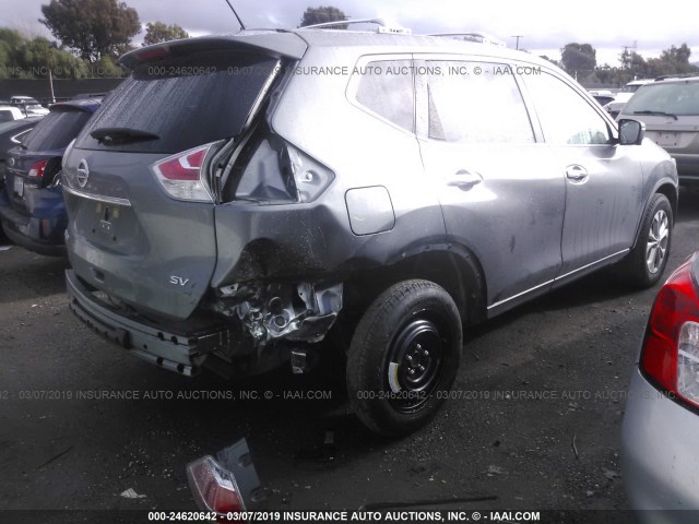 KNMAT2MT2FP503766 - 2015 NISSAN ROGUE S/SL/SV GRAY photo 4