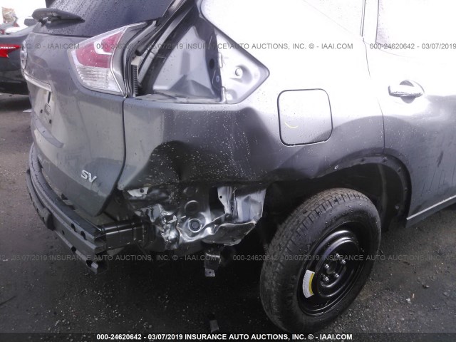 KNMAT2MT2FP503766 - 2015 NISSAN ROGUE S/SL/SV GRAY photo 6