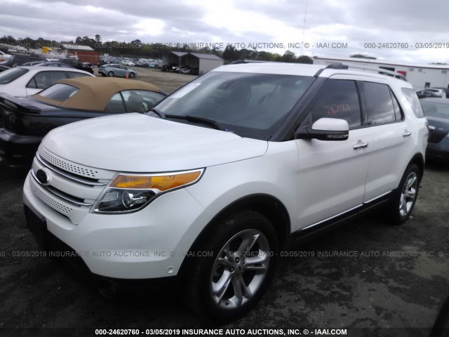 1FM5K7F87DGB04063 - 2013 FORD EXPLORER LIMITED WHITE photo 2