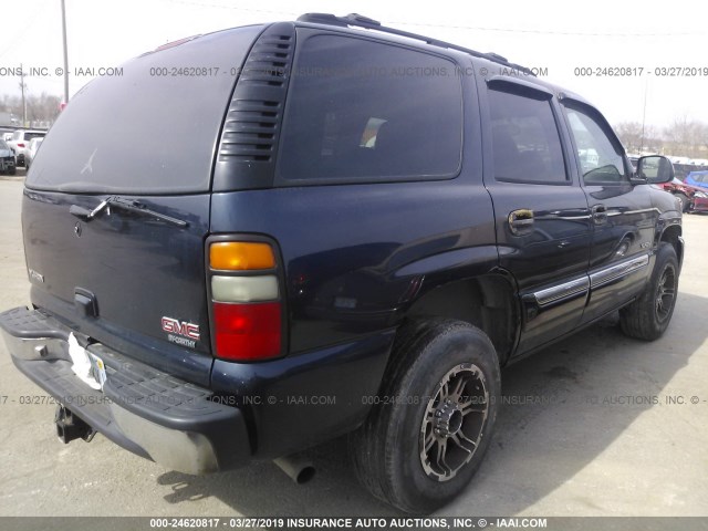 1GKEC13T94R160957 - 2004 GMC YUKON BLUE photo 4