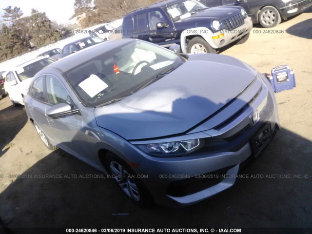 19XFC2F5XJE037369 - 2018 HONDA CIVIC LX SILVER photo 1