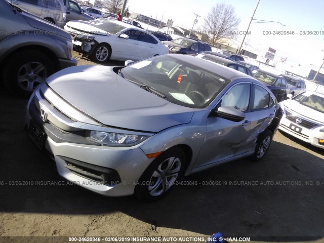 19XFC2F5XJE037369 - 2018 HONDA CIVIC LX SILVER photo 2