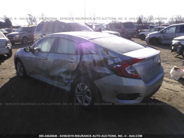 19XFC2F5XJE037369 - 2018 HONDA CIVIC LX SILVER photo 3