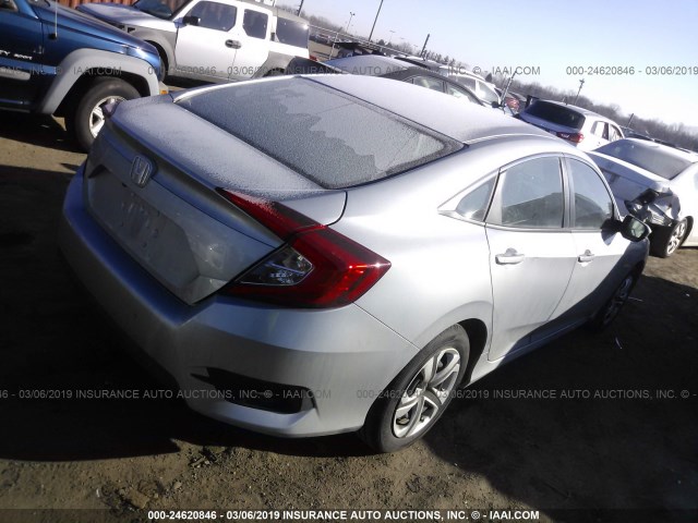 19XFC2F5XJE037369 - 2018 HONDA CIVIC LX SILVER photo 4