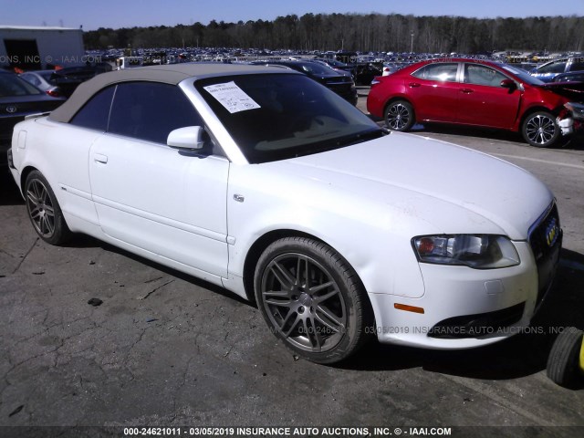 WAUAF48H99K010349 - 2009 AUDI A4 2.0T CABRIOLET WHITE photo 1