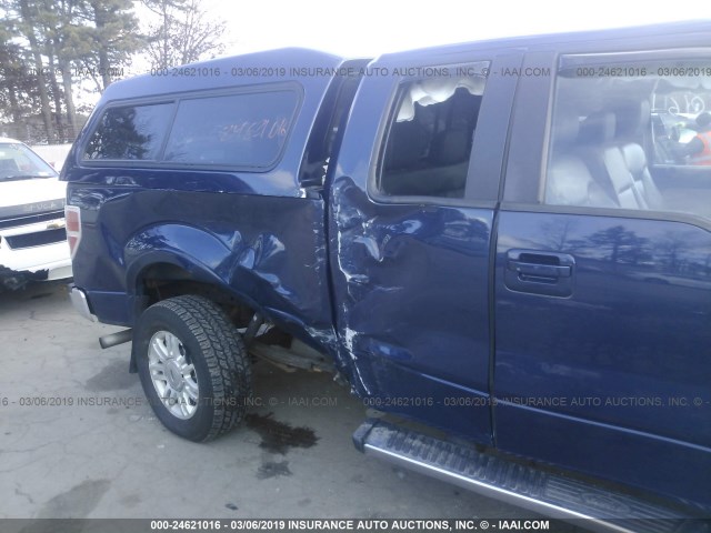 1FTFX1EFXBFA54253 - 2011 FORD F150 SUPER CAB BLUE photo 6