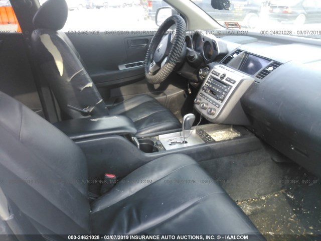 JN8AZ08W43W213901 - 2003 NISSAN MURANO SL/SE SILVER photo 5