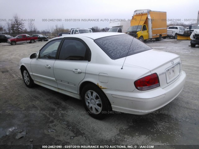 KMHWF25S83A903523 - 2003 HYUNDAI SONATA GL WHITE photo 3