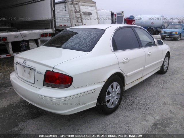 KMHWF25S83A903523 - 2003 HYUNDAI SONATA GL WHITE photo 4