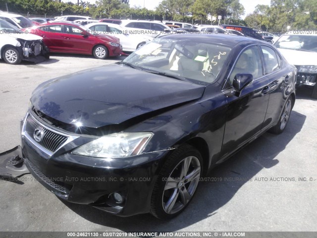 JTHBF5C2XC5179526 - 2012 LEXUS IS 250 BLACK photo 2