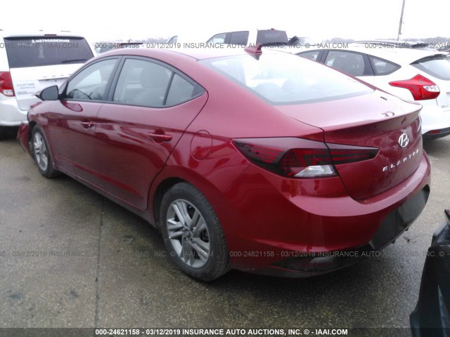 5NPD84LF9KH406656 - 2019 HYUNDAI ELANTRA SEL/VALUE/LIMITED RED photo 3