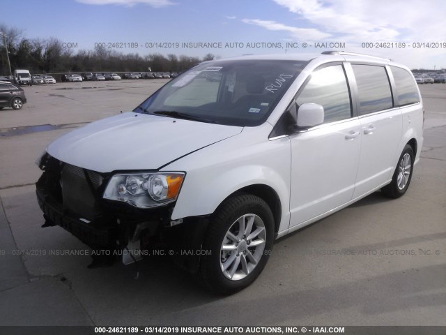 2C4RDGCG1KR542276 - 2019 DODGE GRAND CARAVAN SXT WHITE photo 2