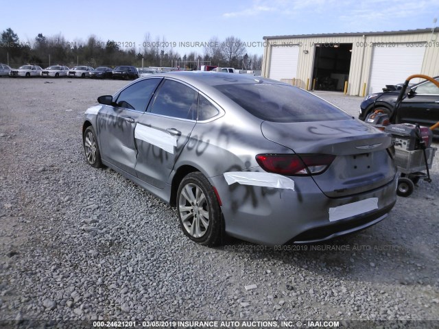 1C3CCCAB7GN130106 - 2016 CHRYSLER 200 LIMITED SILVER photo 3