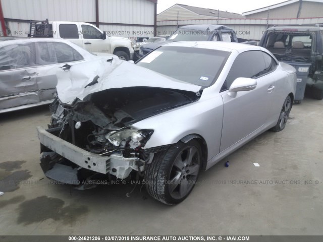 JTHFE2C27A2502433 - 2010 LEXUS IS 350 SILVER photo 2