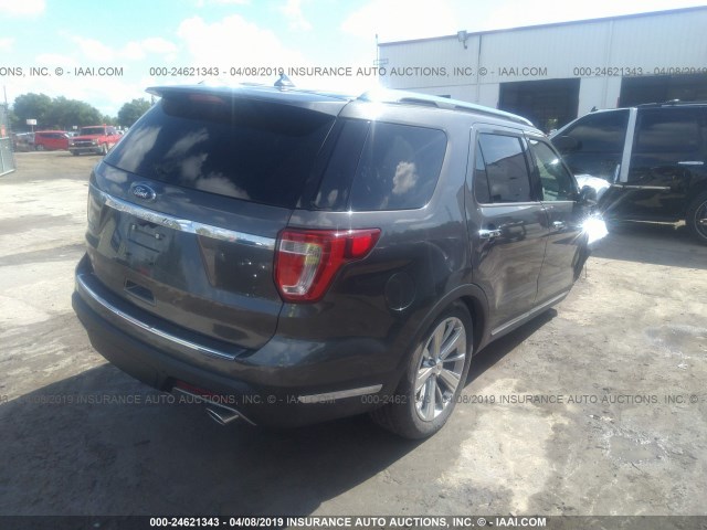 1FM5K7F83KGA64108 - 2019 FORD EXPLORER LIMITED GRAY photo 4