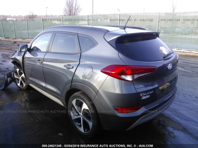 KM8J3CA26HU581033 - 2017 HYUNDAI TUCSON LIMITED/SPORT AND ECO/SE GRAY photo 3