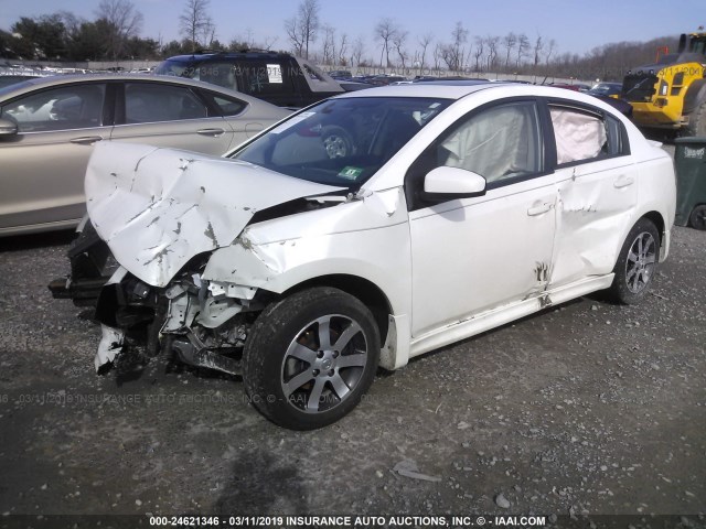 3N1AB6AP2CL621635 - 2012 NISSAN SENTRA 2.0/2.0S/SR/2.0SL WHITE photo 2