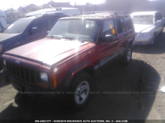 1J4FF68S8XL626464 - 1999 JEEP CHEROKEE SPORT/CLASSIC RED photo 2