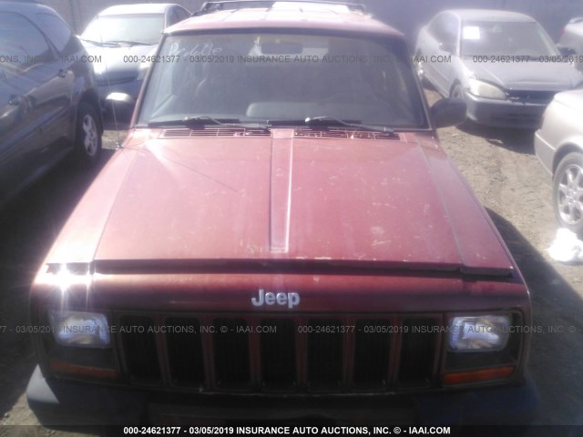 1J4FF68S8XL626464 - 1999 JEEP CHEROKEE SPORT/CLASSIC RED photo 6