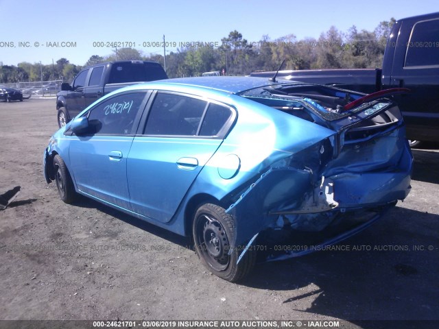 JHMZE2H50AS020239 - 2010 HONDA INSIGHT LX BLUE photo 3