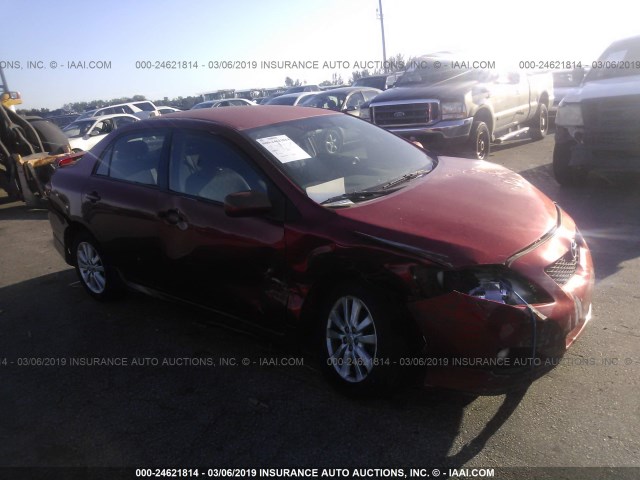 1NXBU40E69Z107832 - 2009 TOYOTA COROLLA S/LE/XLE RED photo 1