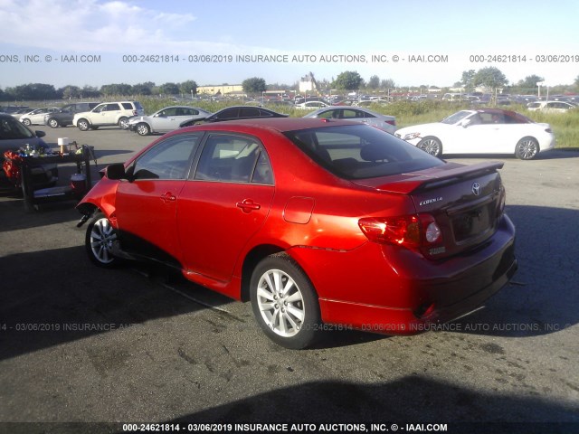 1NXBU40E69Z107832 - 2009 TOYOTA COROLLA S/LE/XLE RED photo 3