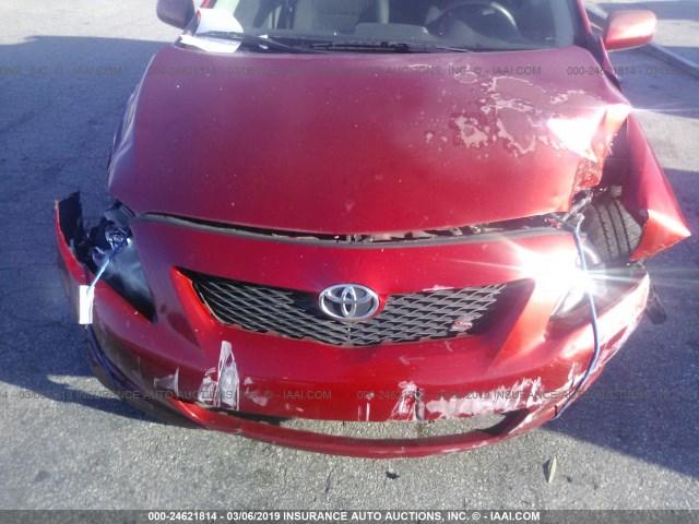 1NXBU40E69Z107832 - 2009 TOYOTA COROLLA S/LE/XLE RED photo 6