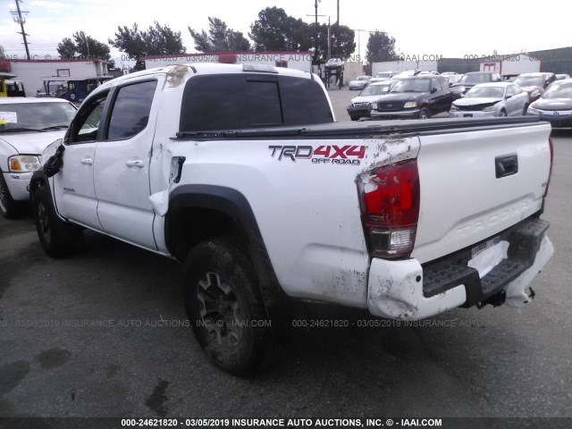 3TMCZ5AN3HM120359 - 2017 TOYOTA TACOMA DBL CAB/SR/TRDSPT/OR/PRO WHITE photo 3