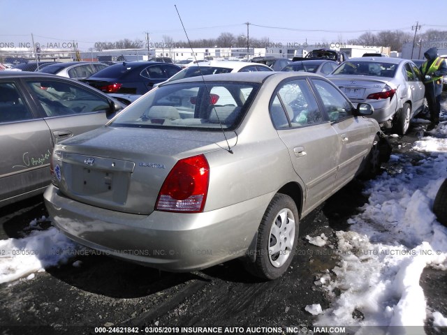 KMHDN46D35U957755 - 2005 HYUNDAI ELANTRA GLS/GT BEIGE photo 4