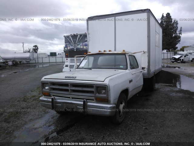 1B6MD3413GS000698 - 1986 DODGE D-SERIES D300/D350 WHITE photo 2