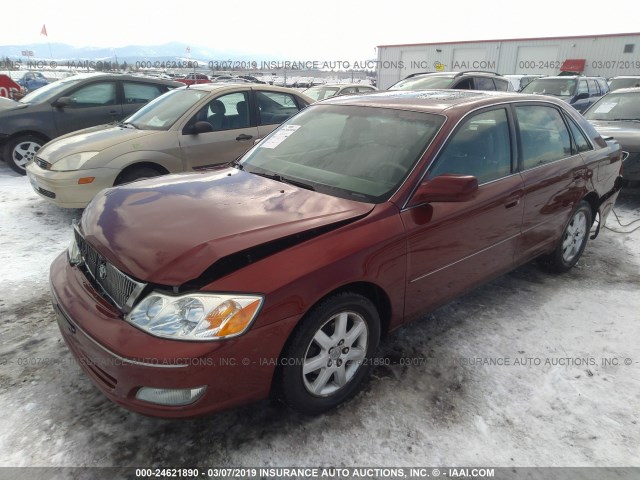 4T1BF28B91U164250 - 2001 TOYOTA AVALON XL/XLS RED photo 2