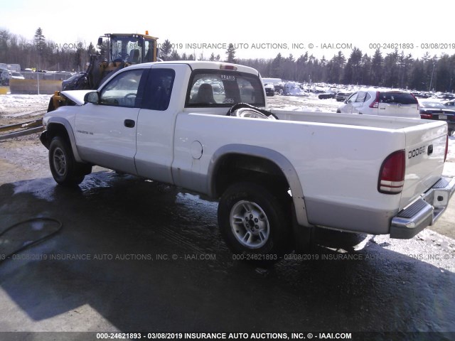 1B7GG22X1YS649080 - 2000 DODGE DAKOTA WHITE photo 3