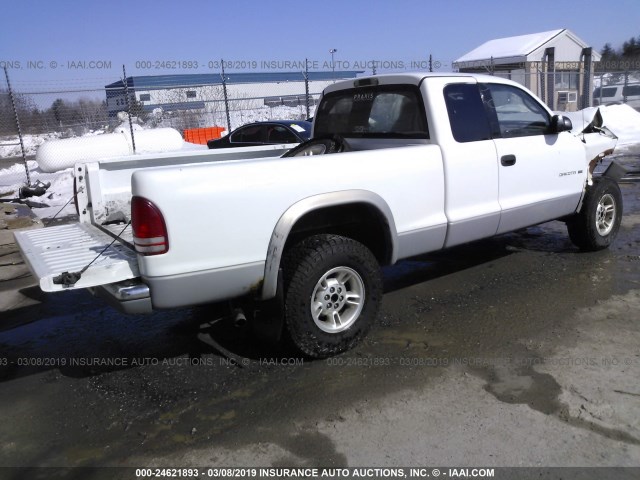 1B7GG22X1YS649080 - 2000 DODGE DAKOTA WHITE photo 4