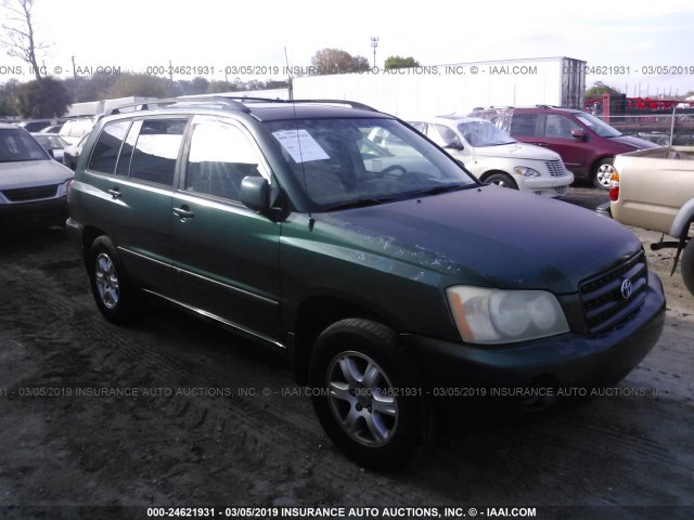 JTEGF21A020029397 - 2002 TOYOTA HIGHLANDER LIMITED GREEN photo 1