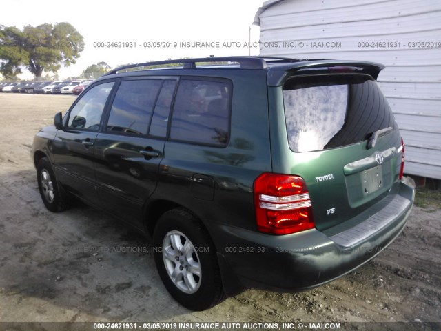 JTEGF21A020029397 - 2002 TOYOTA HIGHLANDER LIMITED GREEN photo 3