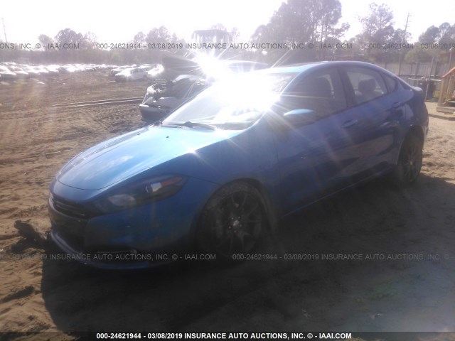 1C3CDFBB2FD391404 - 2015 DODGE DART SXT BLUE photo 2