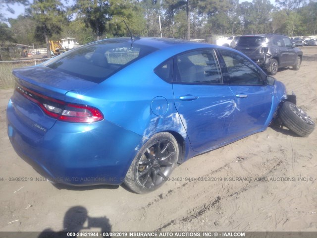 1C3CDFBB2FD391404 - 2015 DODGE DART SXT BLUE photo 4